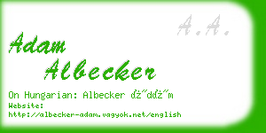 adam albecker business card